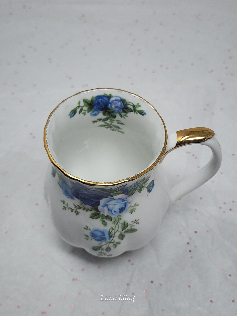 Royal Albert Blue Rose Gold-Trim Porcelain Mug - Picture 3 of 4